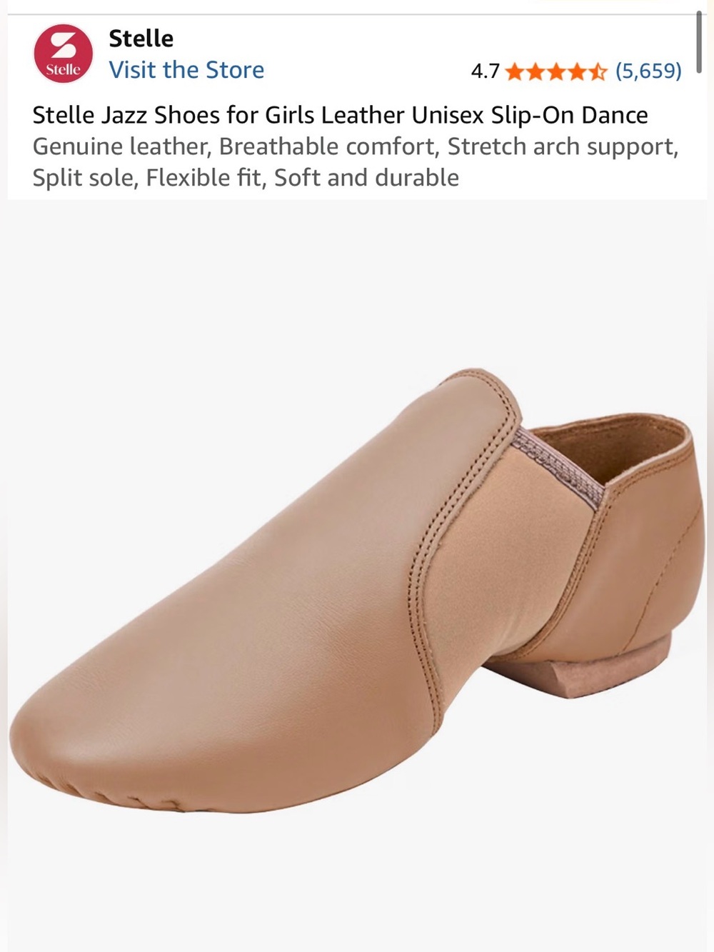 Stelle Tan Jazz Slip-On Dance Shoes - Toddler Kids